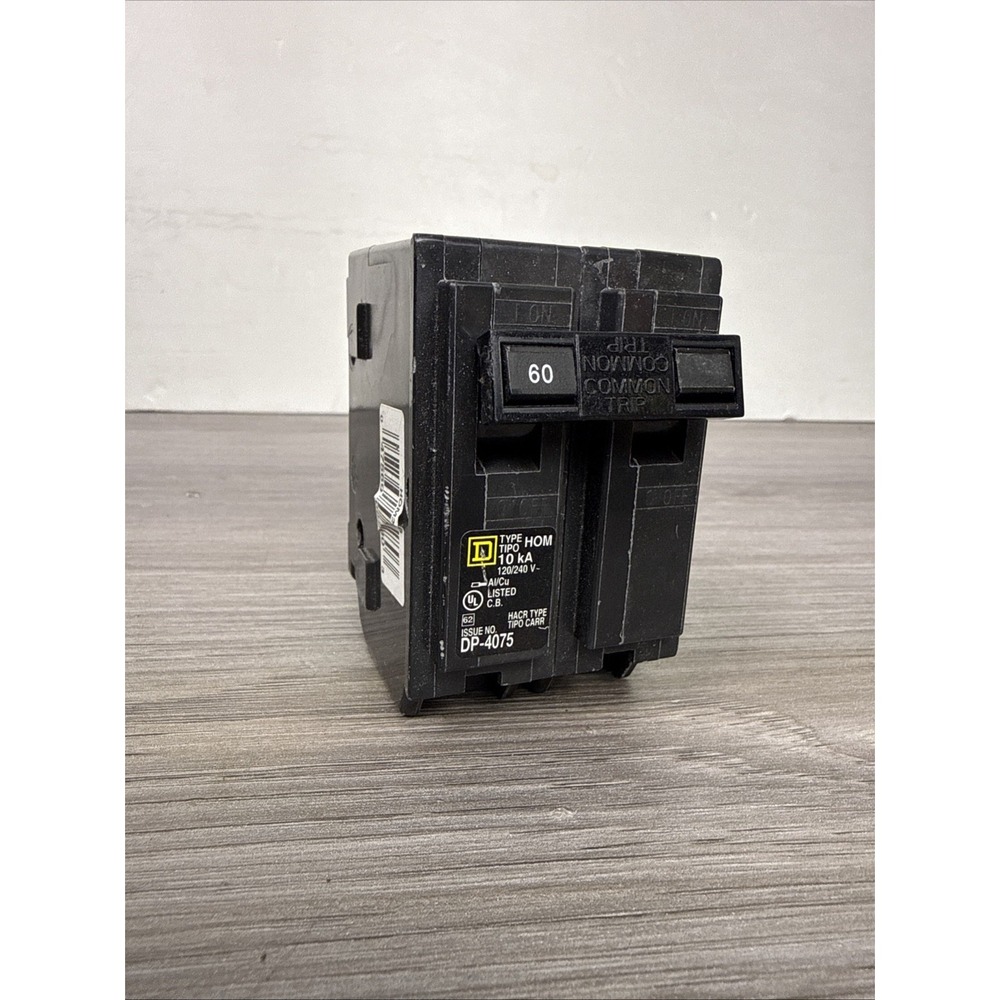 Square D HOM260 60 A‎ 2 Pole 240 Volt Miniature Circuit Breaker HOM260CP
